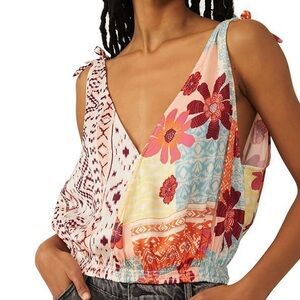 NWT Free People ‘Tied To You’ Tank Top in Tropical Color Combo